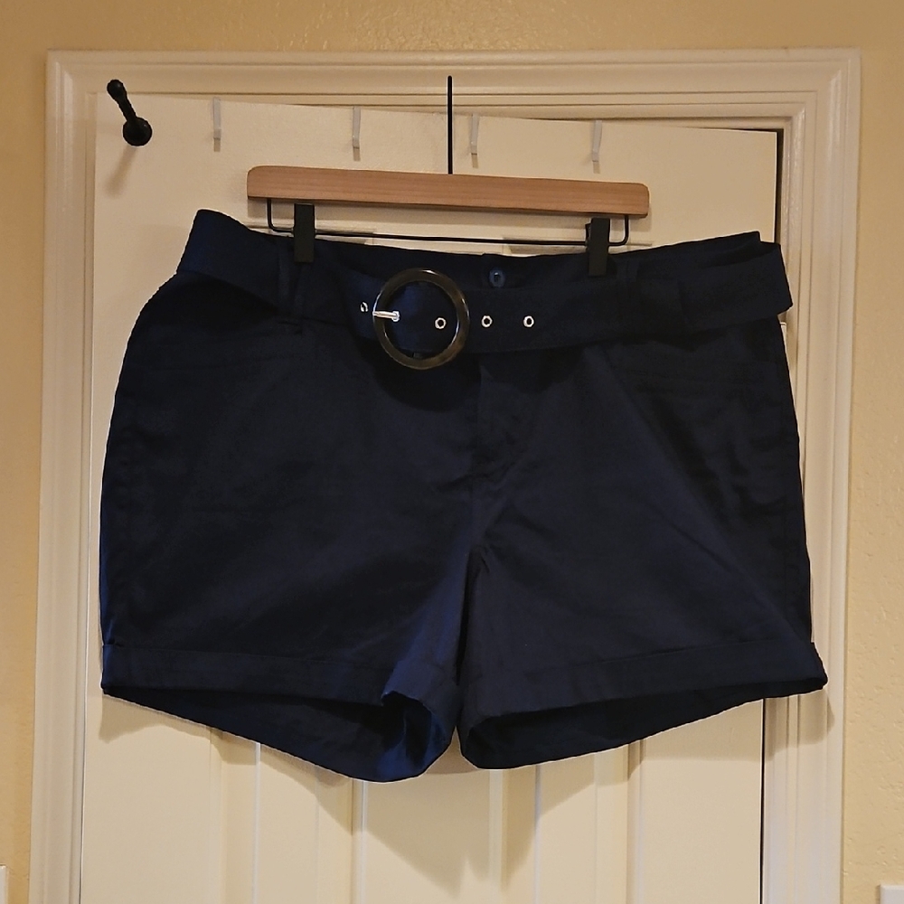 torrid Navy High-Waist Belted Shorts